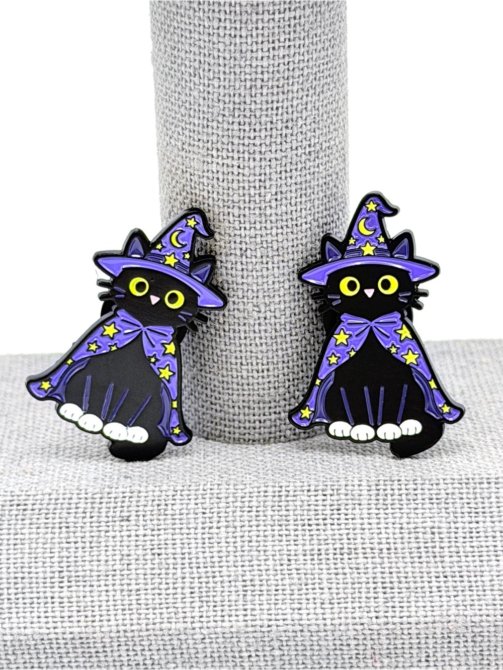 Twin Halloween Cat Pins